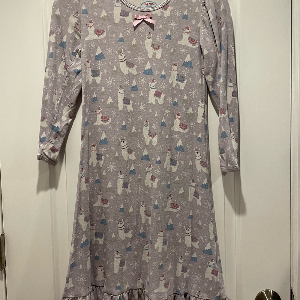 Sara’s Print Cozy Kids Pajamas with llama Print size 8